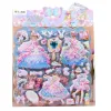 Double-layer hibiscus skin dress-up stickers, cartoon girl dress-up gem reward decorative stickers, dress-up bubble stickers Specification image